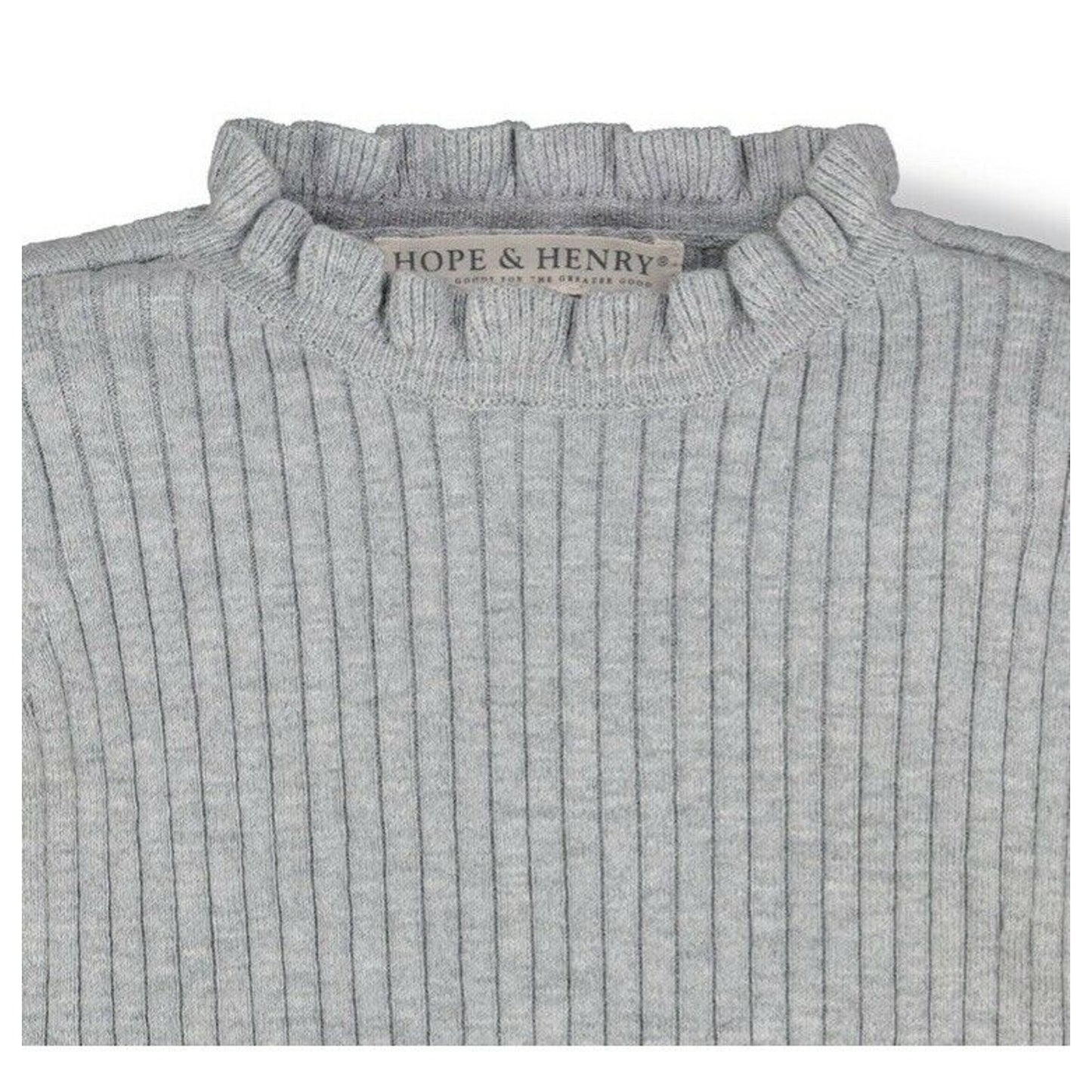 hope & henry kids Regular Fit long sleeve crew pullover sweater Gray XS