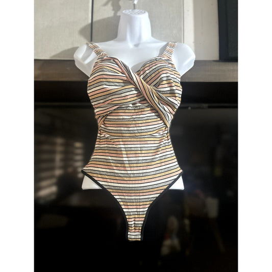 BEBE ROSE TWIST FRONT BODYSUIT XXS