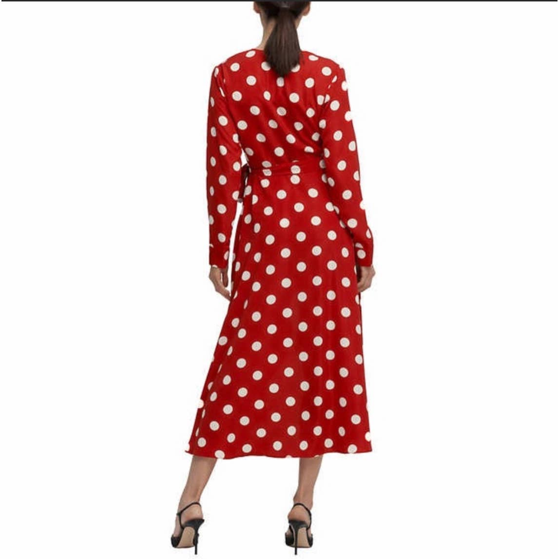 Cooper Street Long Printed Dress Red Dots