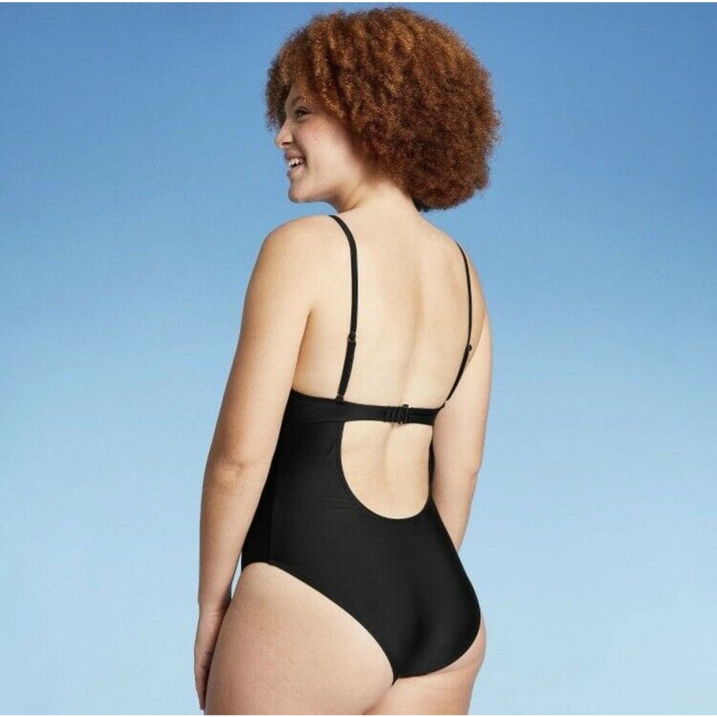 Juniors' Shirred Underwire One Piece Swimsuit - Xhilaration™ Black M