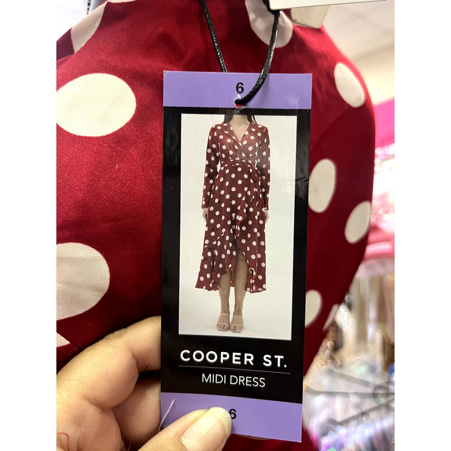 Cooper Street Long Printed Dress Red Dots