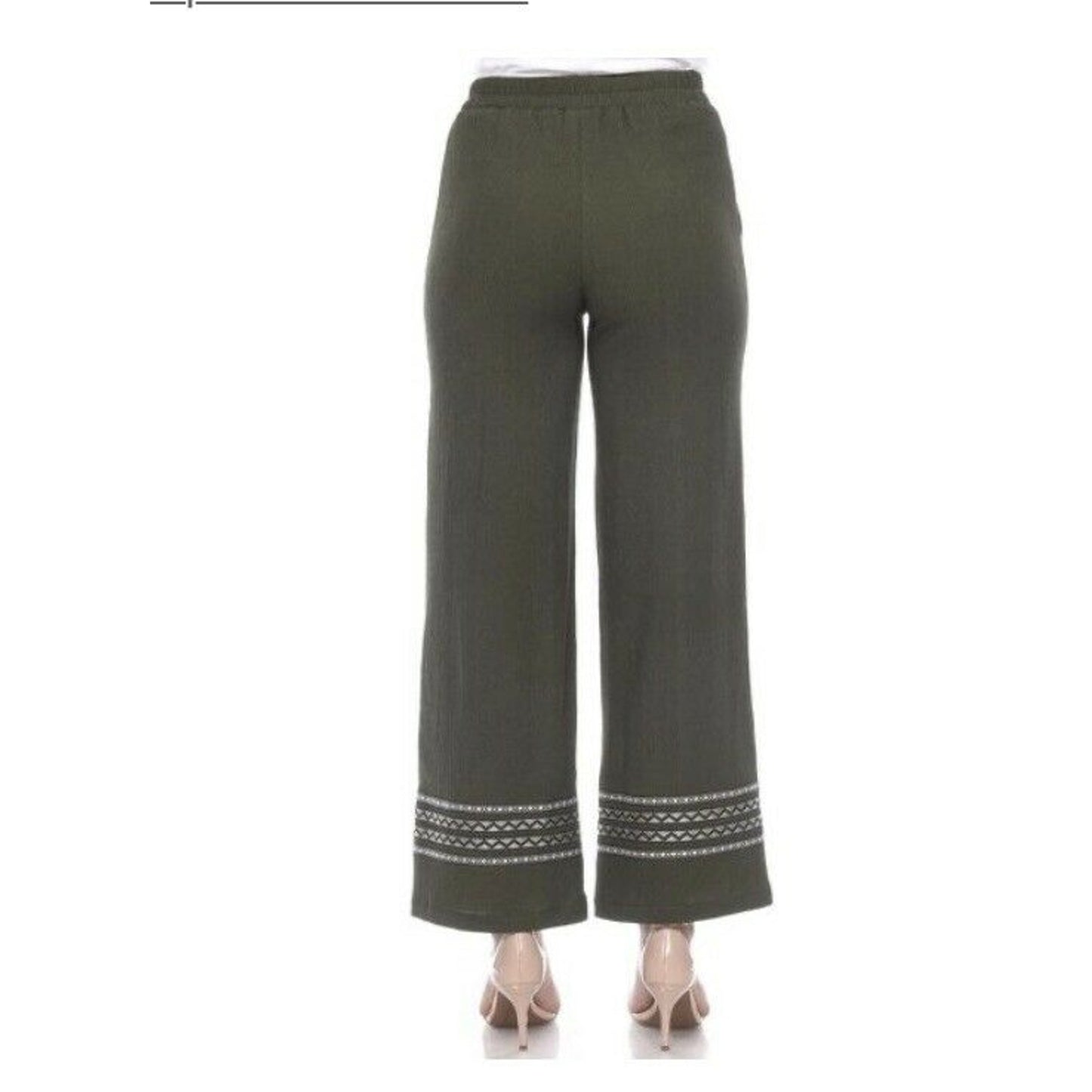 Women's Wide-Leg Pants - White Mark