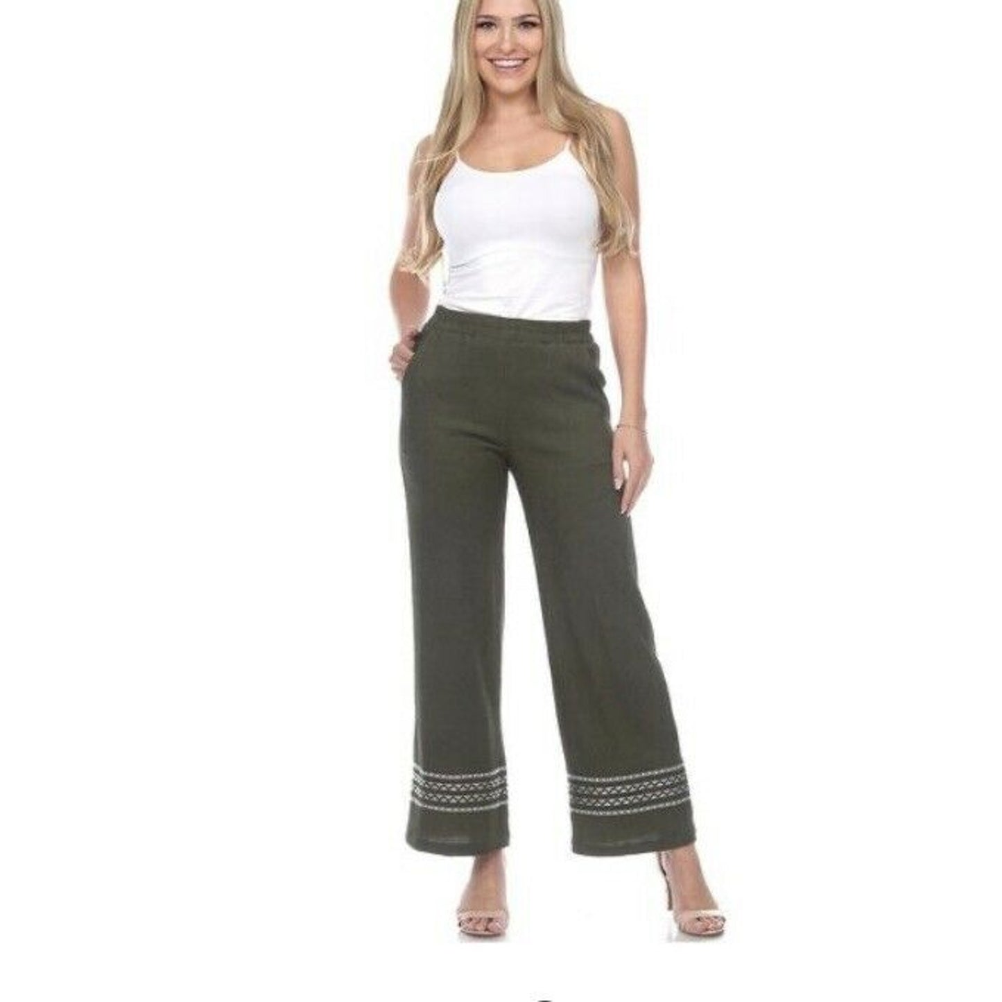Women's Wide-Leg Pants - White Mark