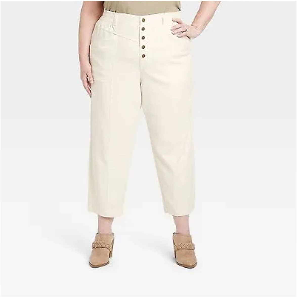 Women's Mid-Rise Tapered Fit Cargo Pants - Knox Rose White XL