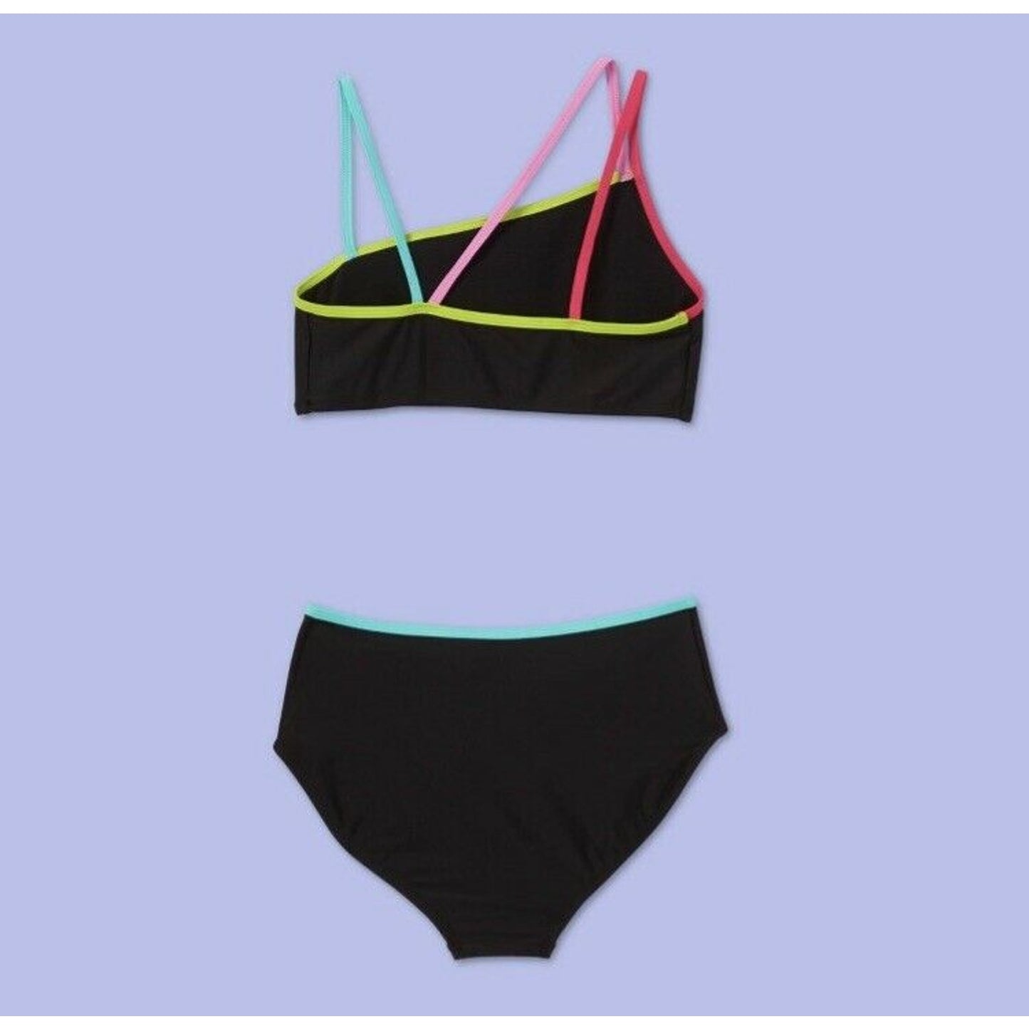 Girls' Colorblock High Waist Bikini Set - More Than Magic™ Black See Details