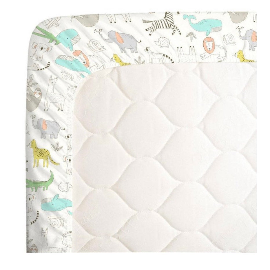 Carter's Colorful Zoo Animals Super Soft Mini Crib Fitted Sheet