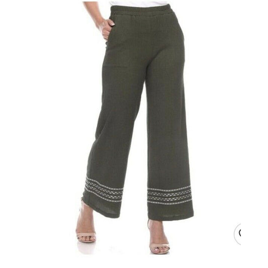 Women's Wide-Leg Pants - White Mark