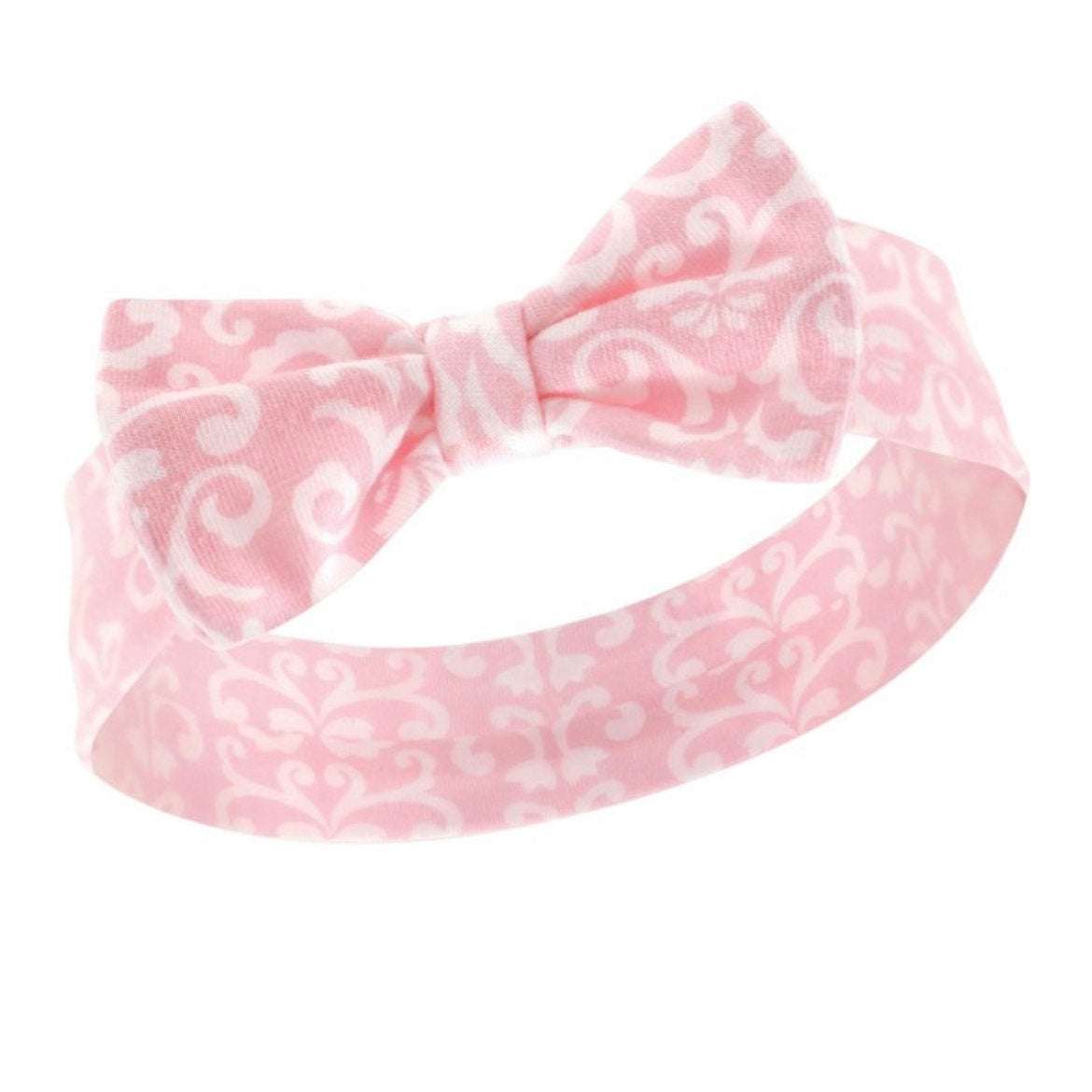 Hudson Baby Infant Girl Cotton Headbands 5pk, Toile, 0-24 Months