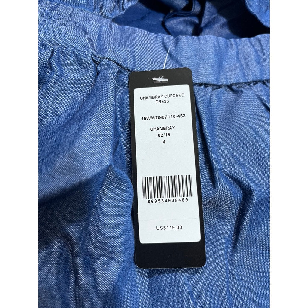 BEBE CHAMBRAY CUPCAKE DRESS 4 BLUE