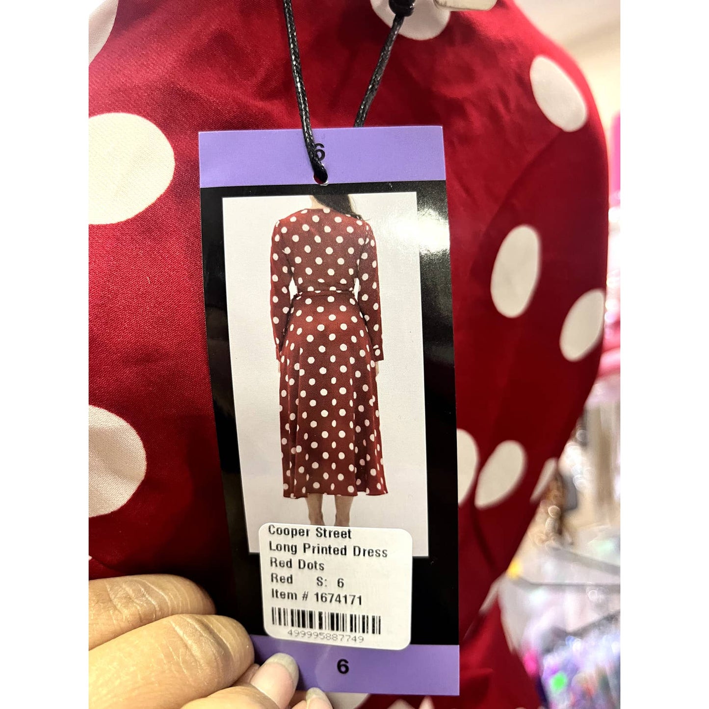 Cooper Street Long Printed Dress Red Dots