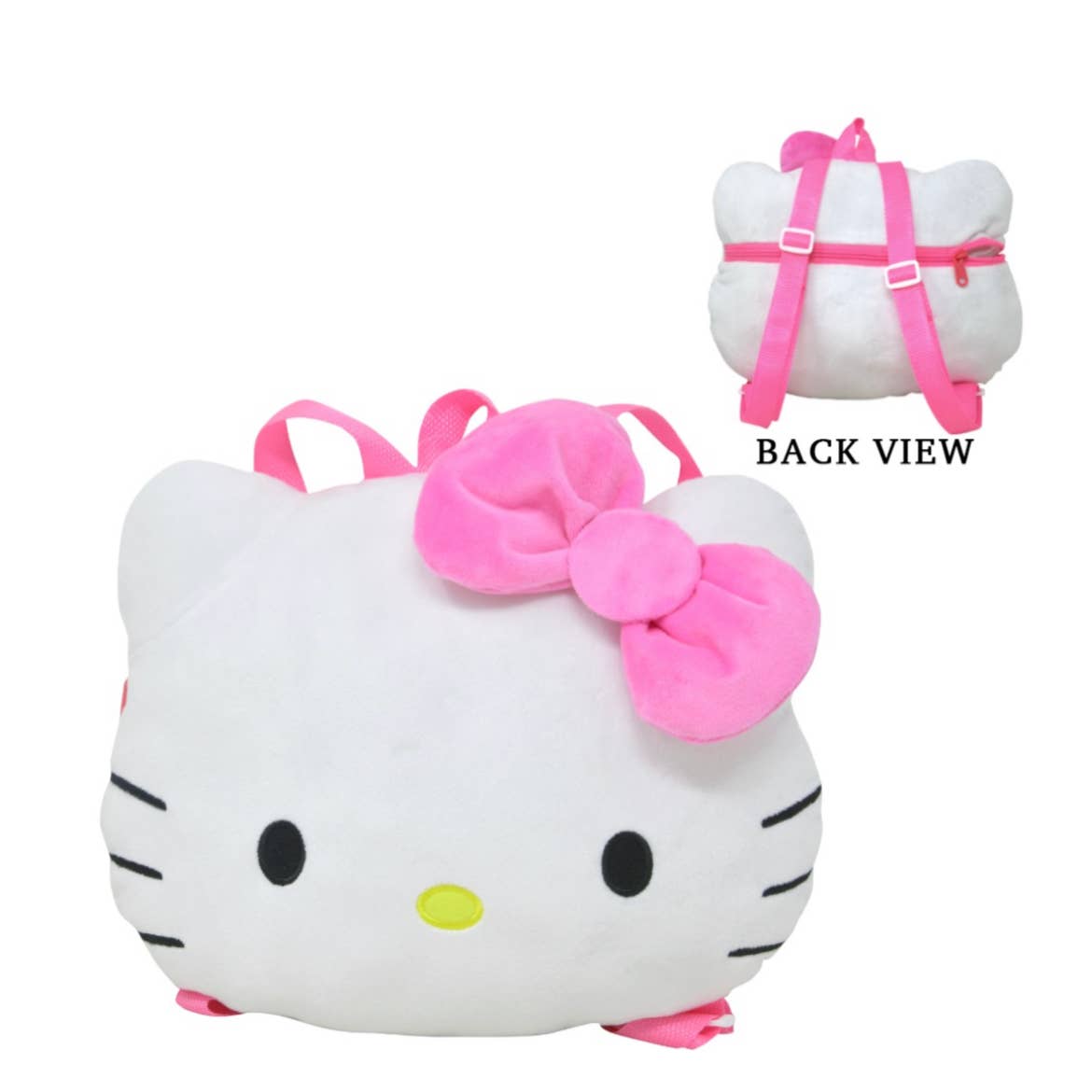 Hello Kitty Head Shaped Plush Backpack 10x13"