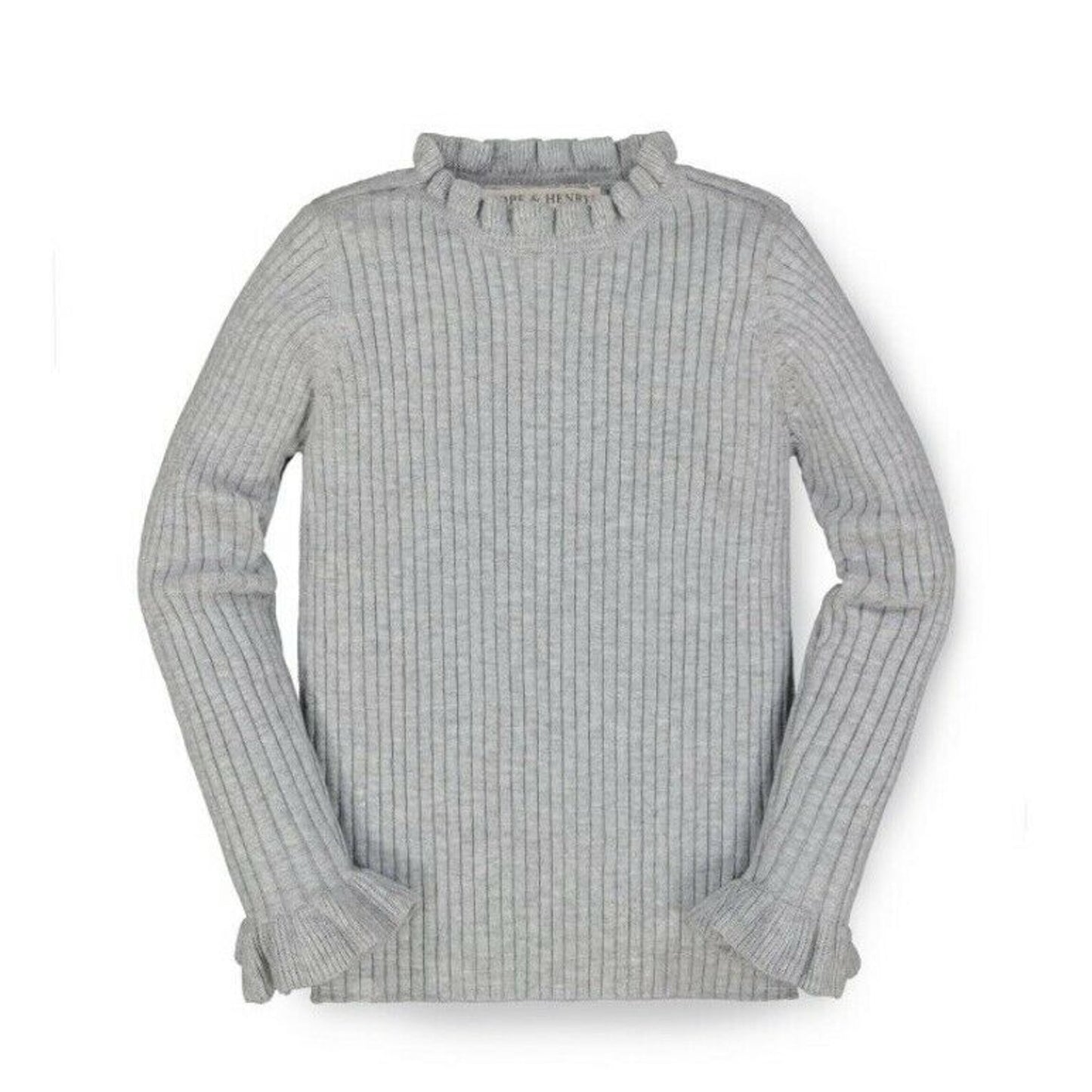 hope & henry kids Regular Fit long sleeve crew pullover sweater Gray XS