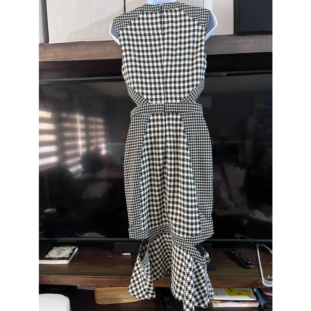 BEBE mixed check cutout dress 4